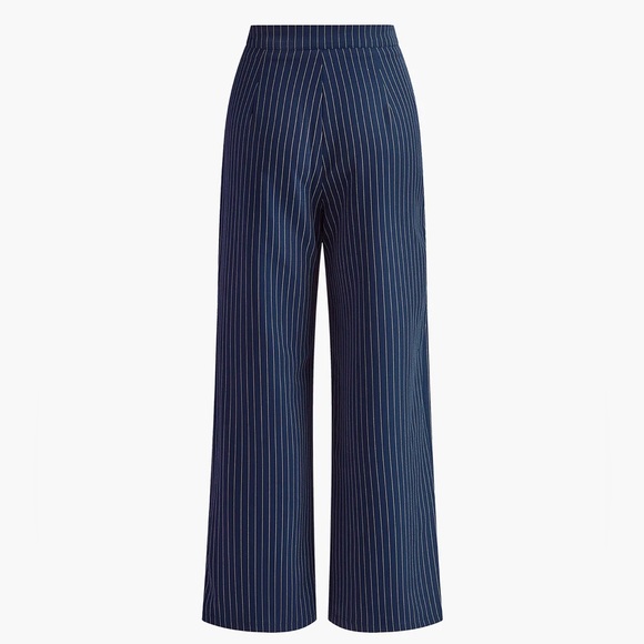 146 Pinstripe Pleated Wide-Leg Pants - Picture 6 of 7